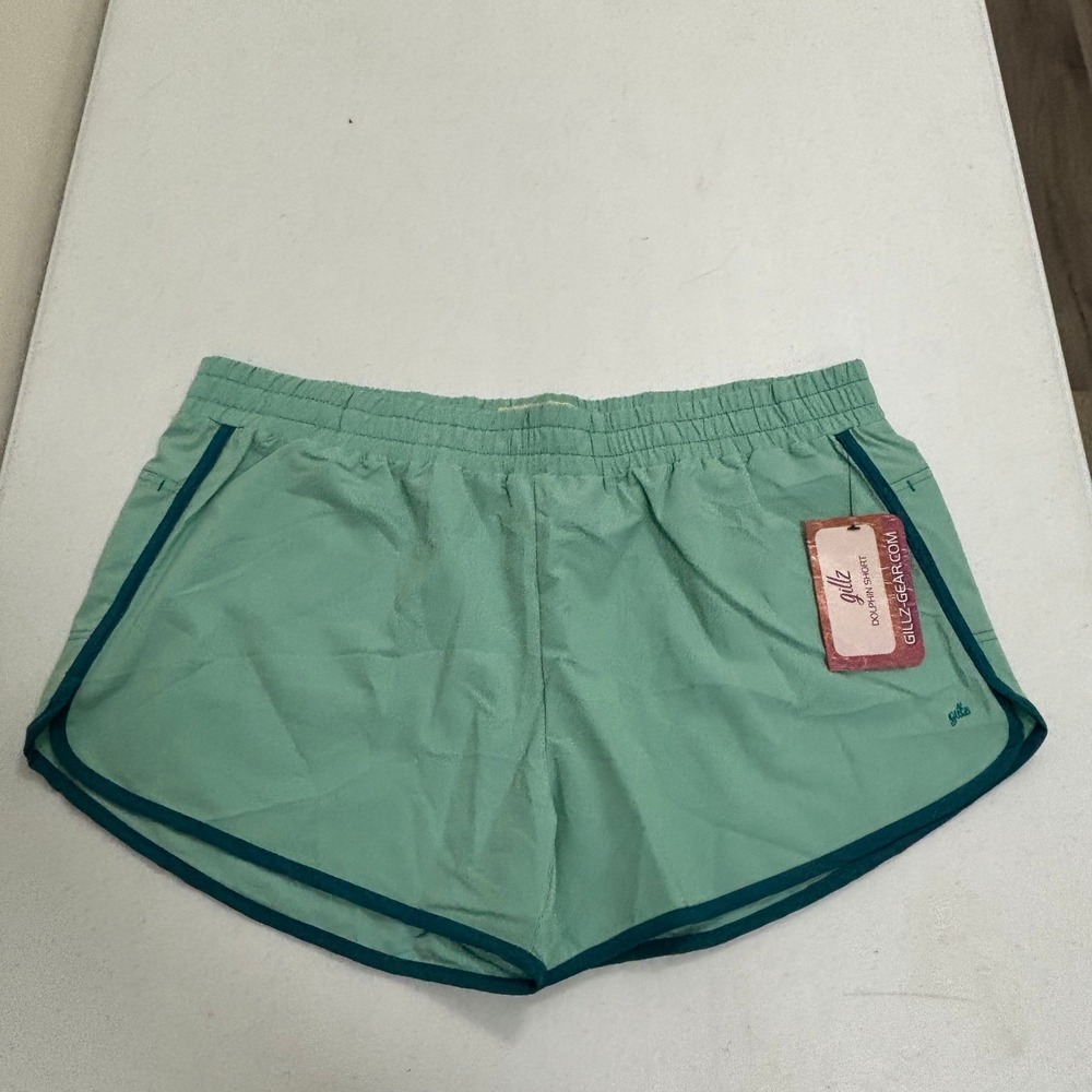 Gillz Dolphin Shorts Womens 2XL Seafoam Green Contrast Trim Zip Pocket New